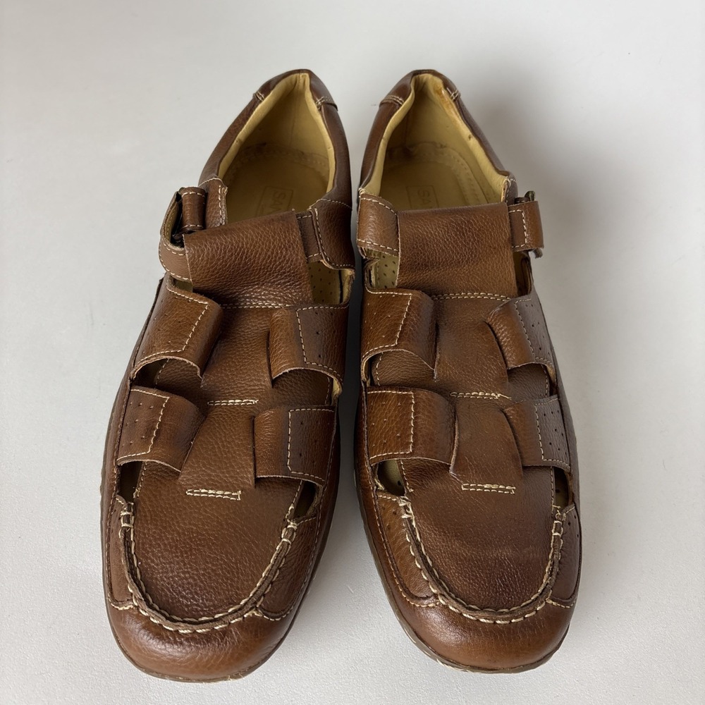 Sandro Comfort Soft Gel Casual Shoes #100035 Brown Leather Men's Us Size 11 D